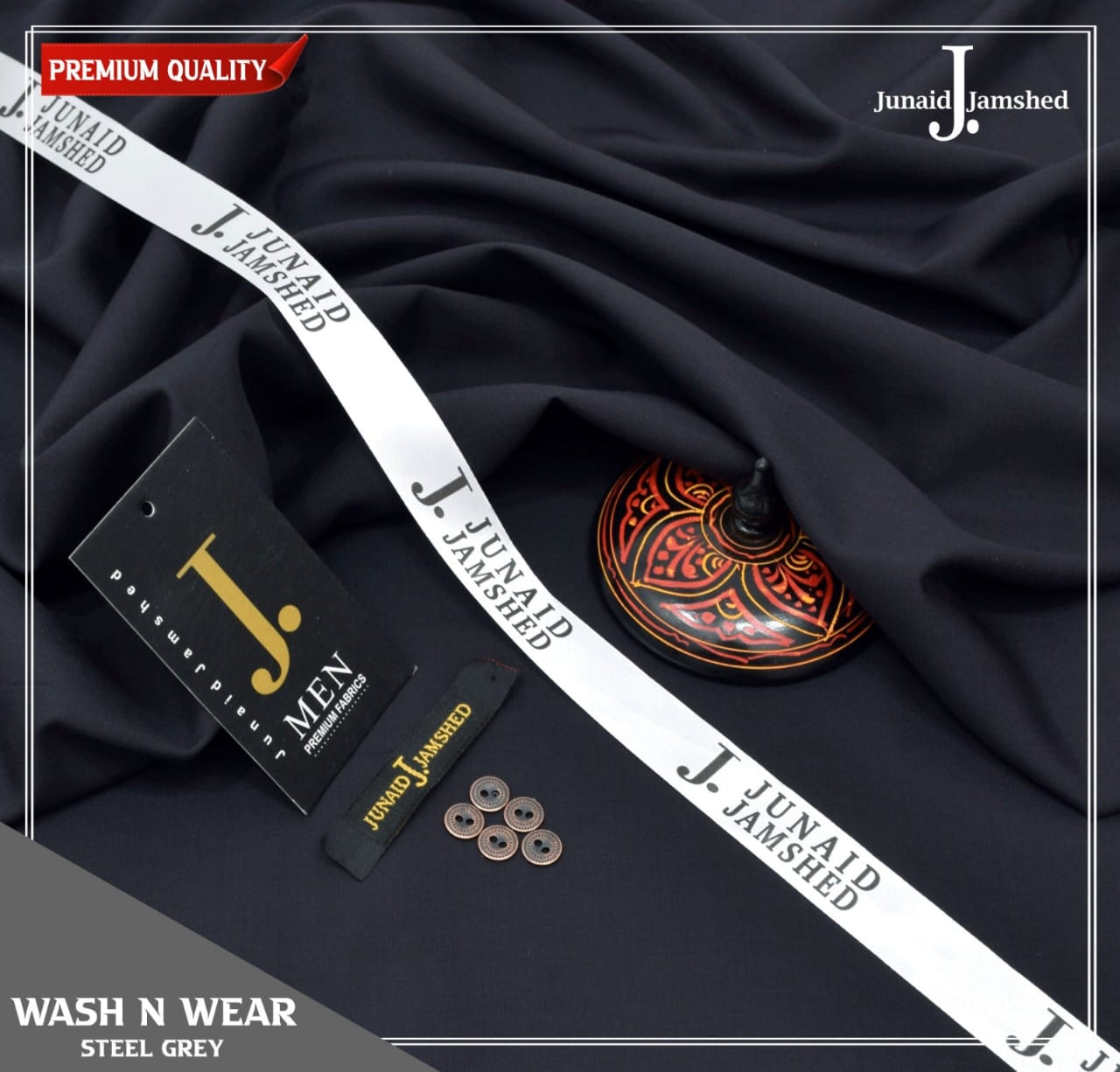 J. WASH & WEAR UNSTICHED SUIT (STEEL GREY)