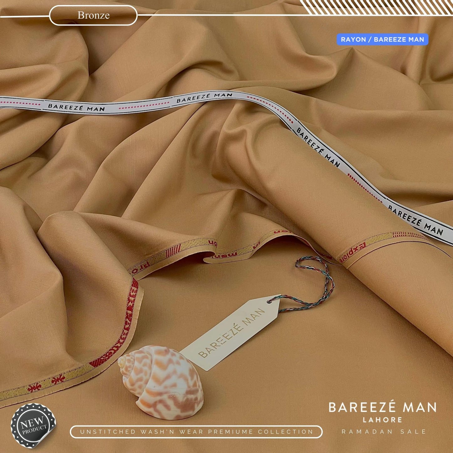 BAREEZE MAN WASH & WEAR UNSTICHED SUIT (BRONZE)