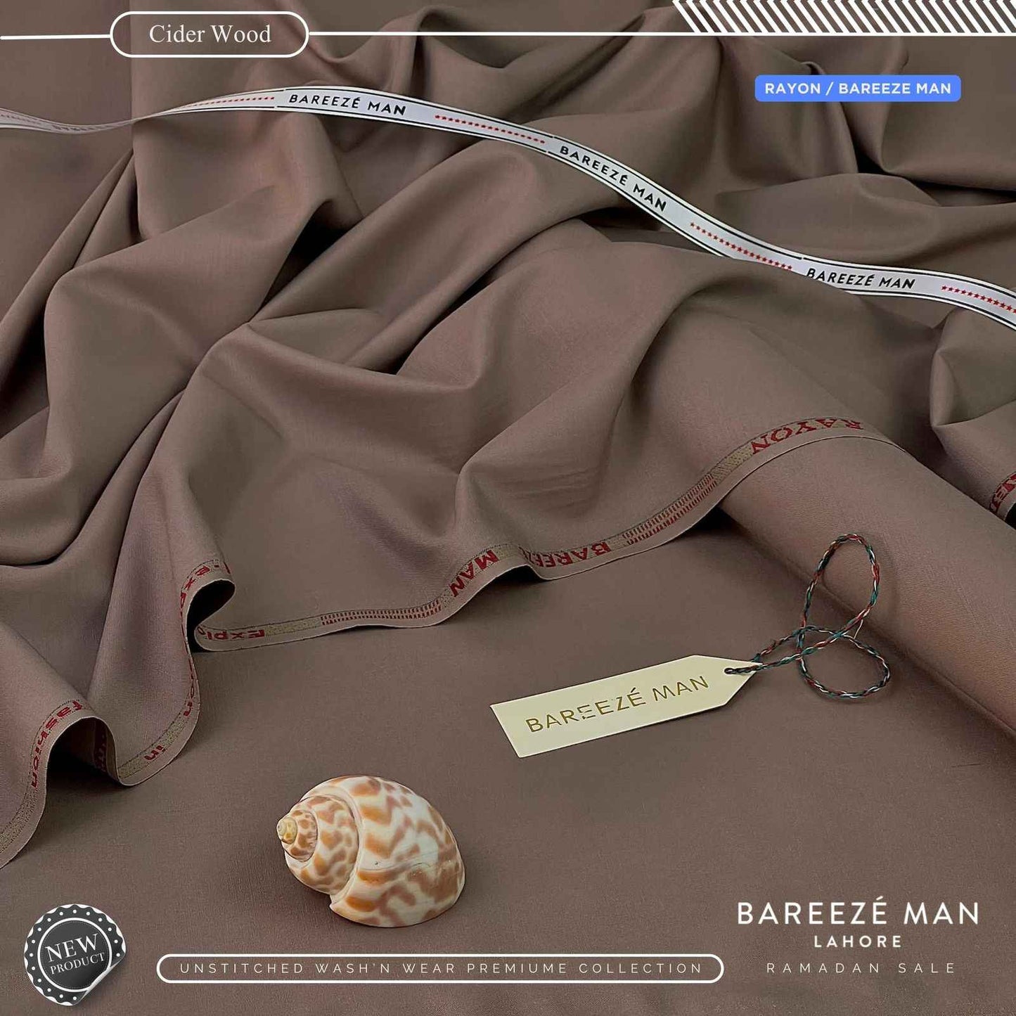 BAREEZE MAN WASH & WEAR UNSTICHED SUIT (WOOD)