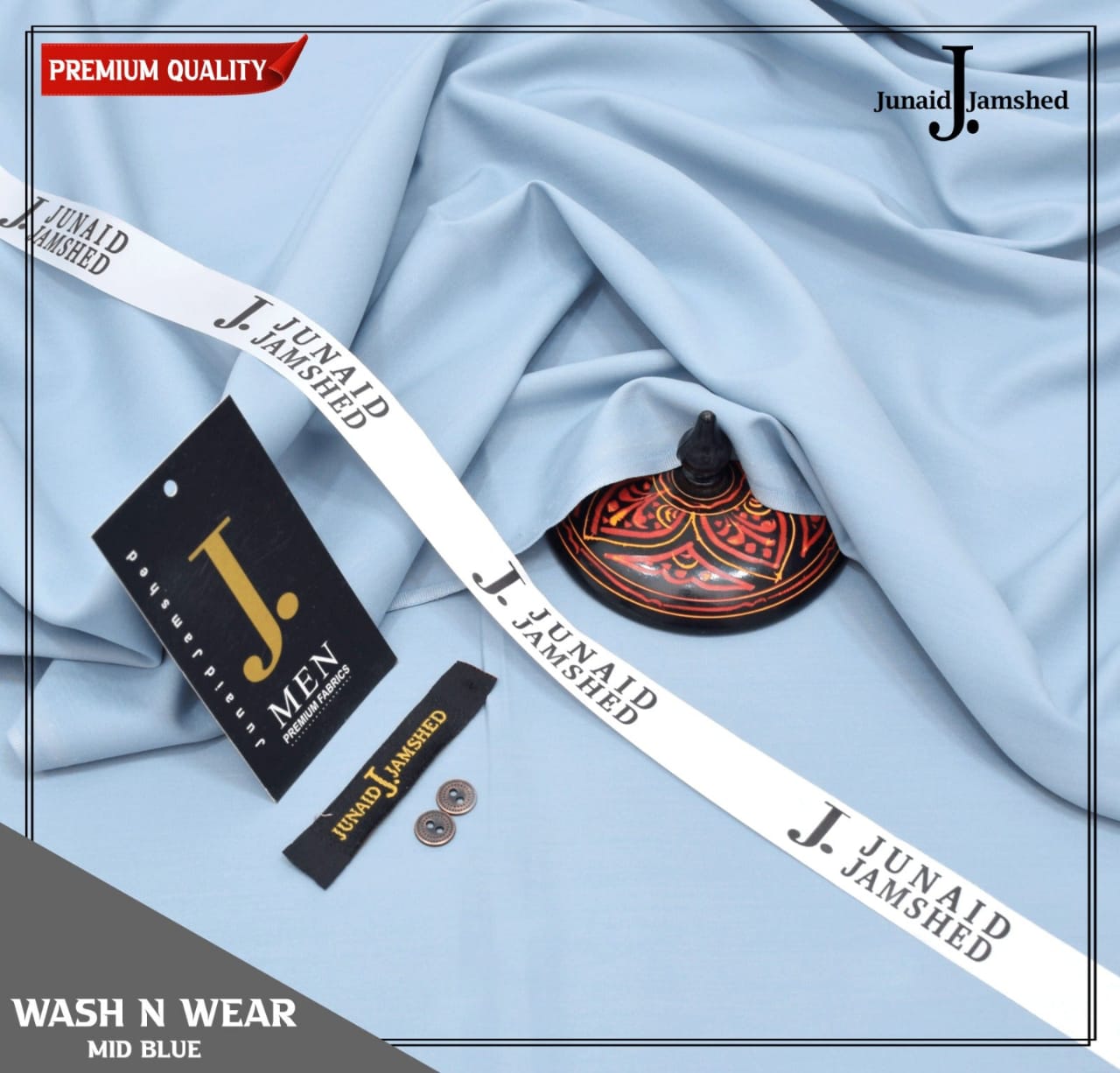 J. WASH & WEAR UNSTICHED SUIT (MID BLUE)