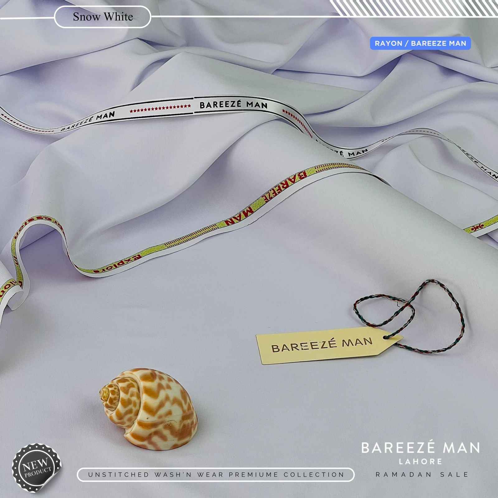 BAREEZE MAN WASH & WEAR UNSTICHED SUIT (WHITE)
