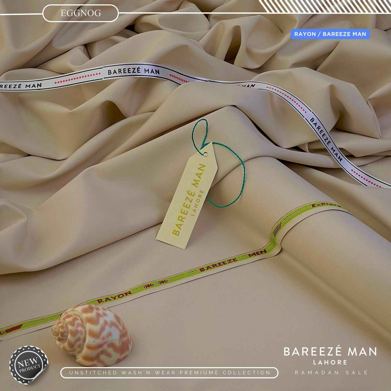 BAREEZE MAN WASH & WEAR UNSTICHED SUIT (EGG)