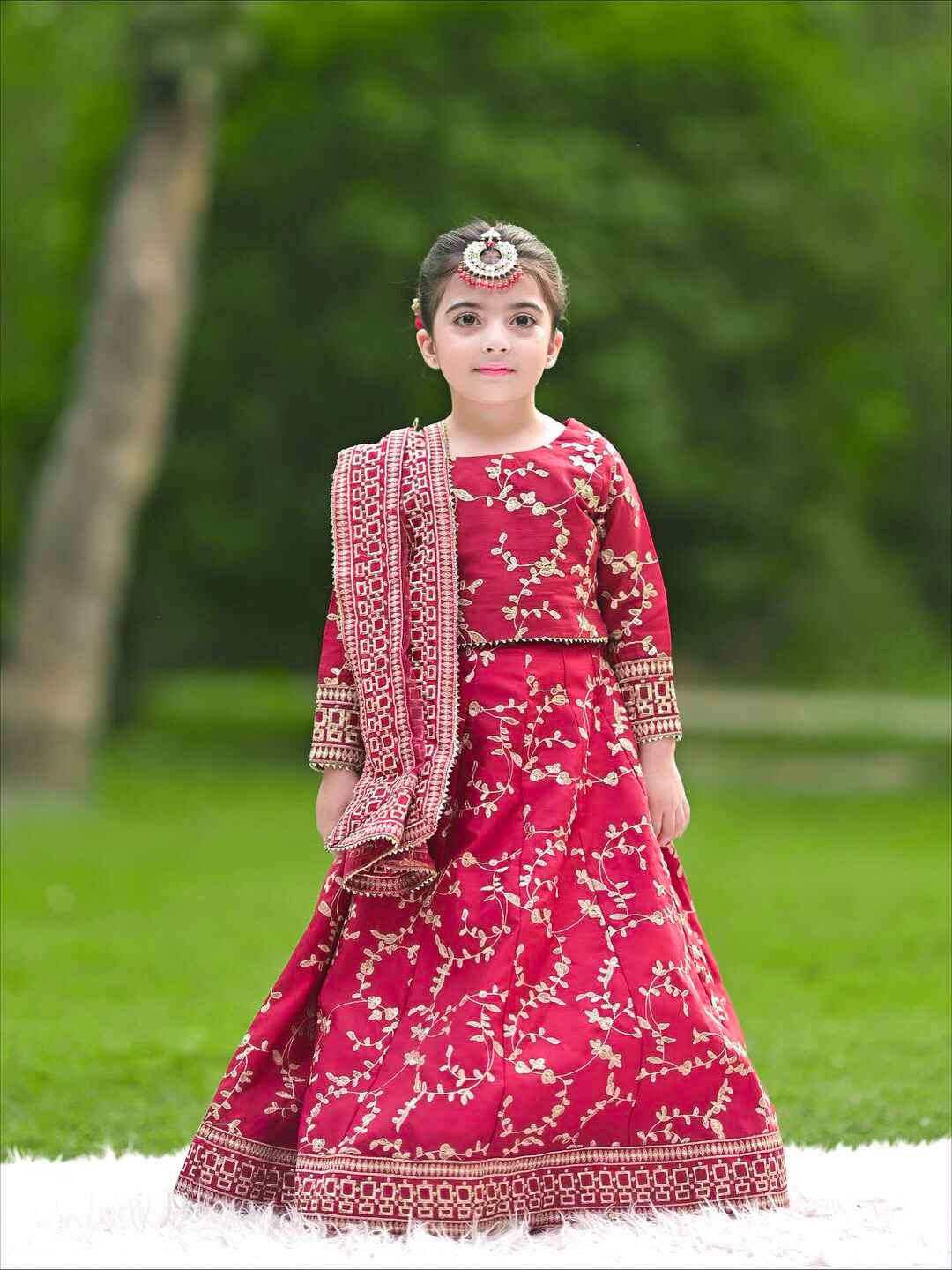 3 Piece - Unstitched Embroidered - Redish Mehroon - Lawn