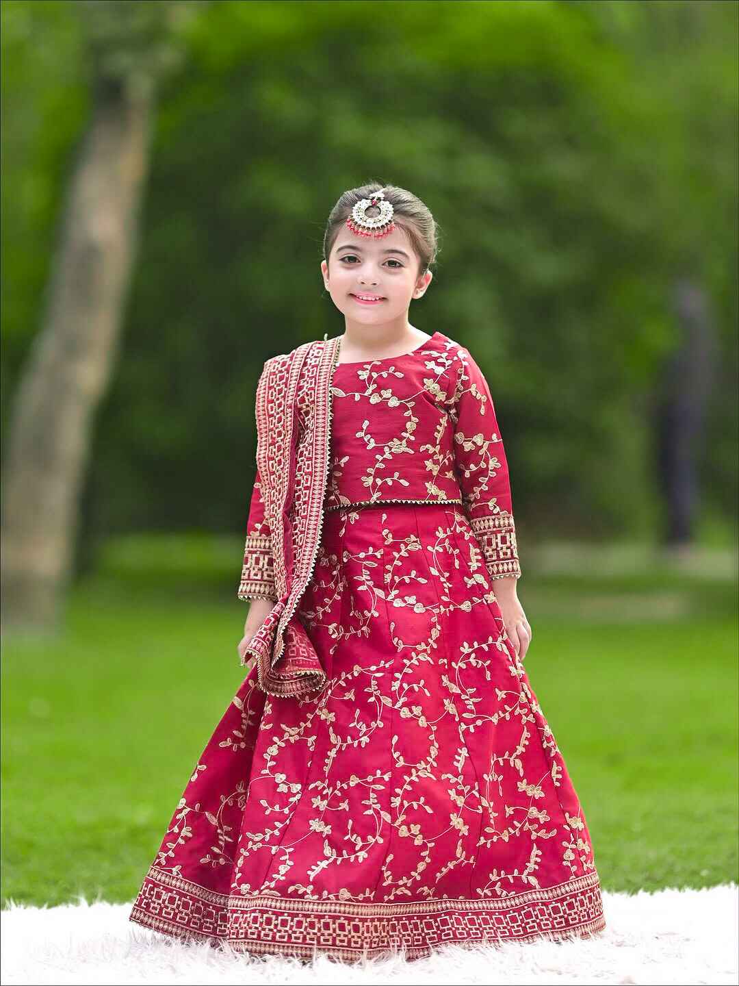 3 Piece - Unstitched Embroidered - Redish Mehroon - Lawn