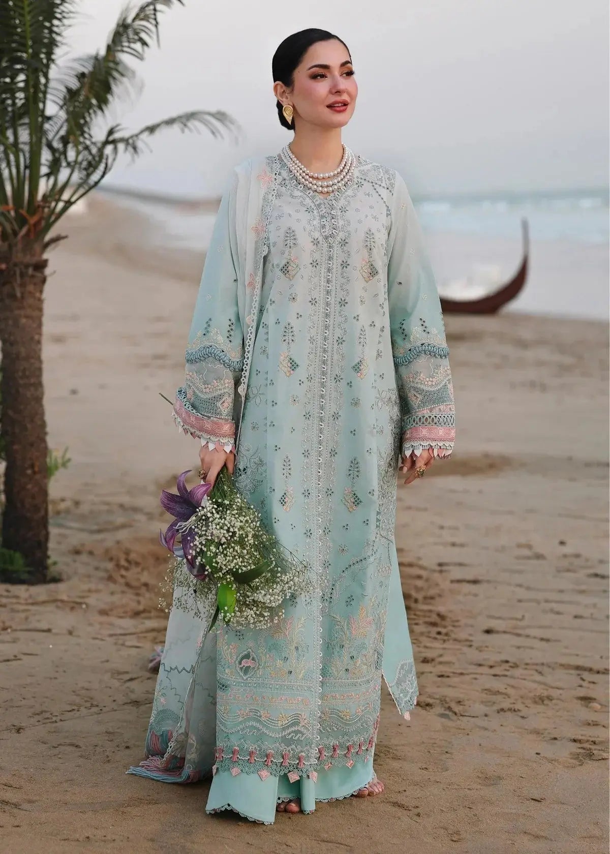 3-PC EMBROIDERED LAWN UNSTICHED DRESS