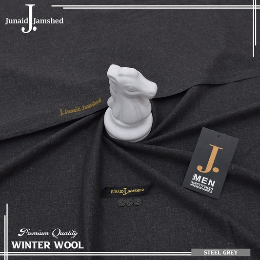 J. WINTER WOOL UNSTICHED SUIT FOR MEN (STEEL GREY)