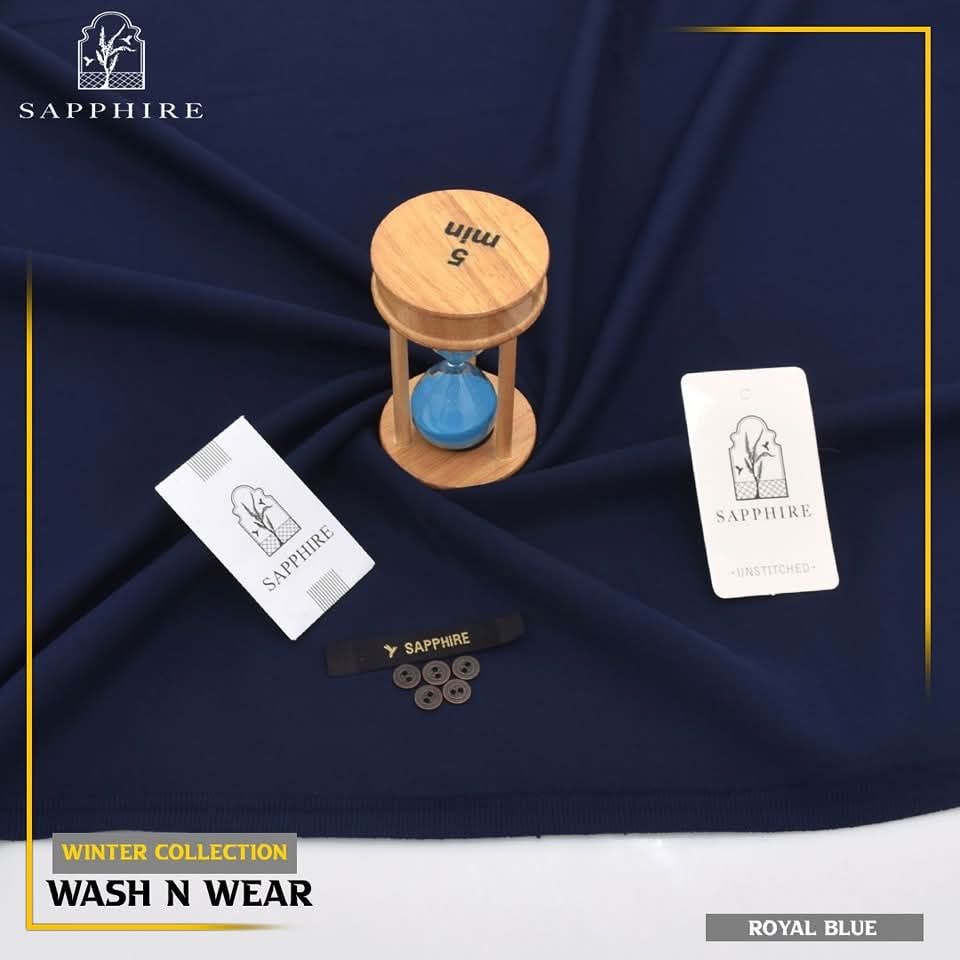 SAPPHIRE WINTER WASH & WEAR UNSTICHED FOR MEN (ROYAL BLUE)