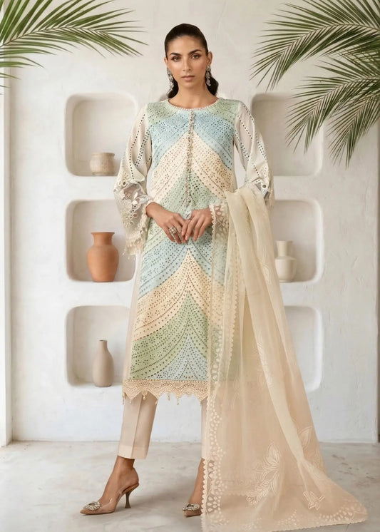 3-PC EMBROIDERED LAWN UNSTICHED DRESS