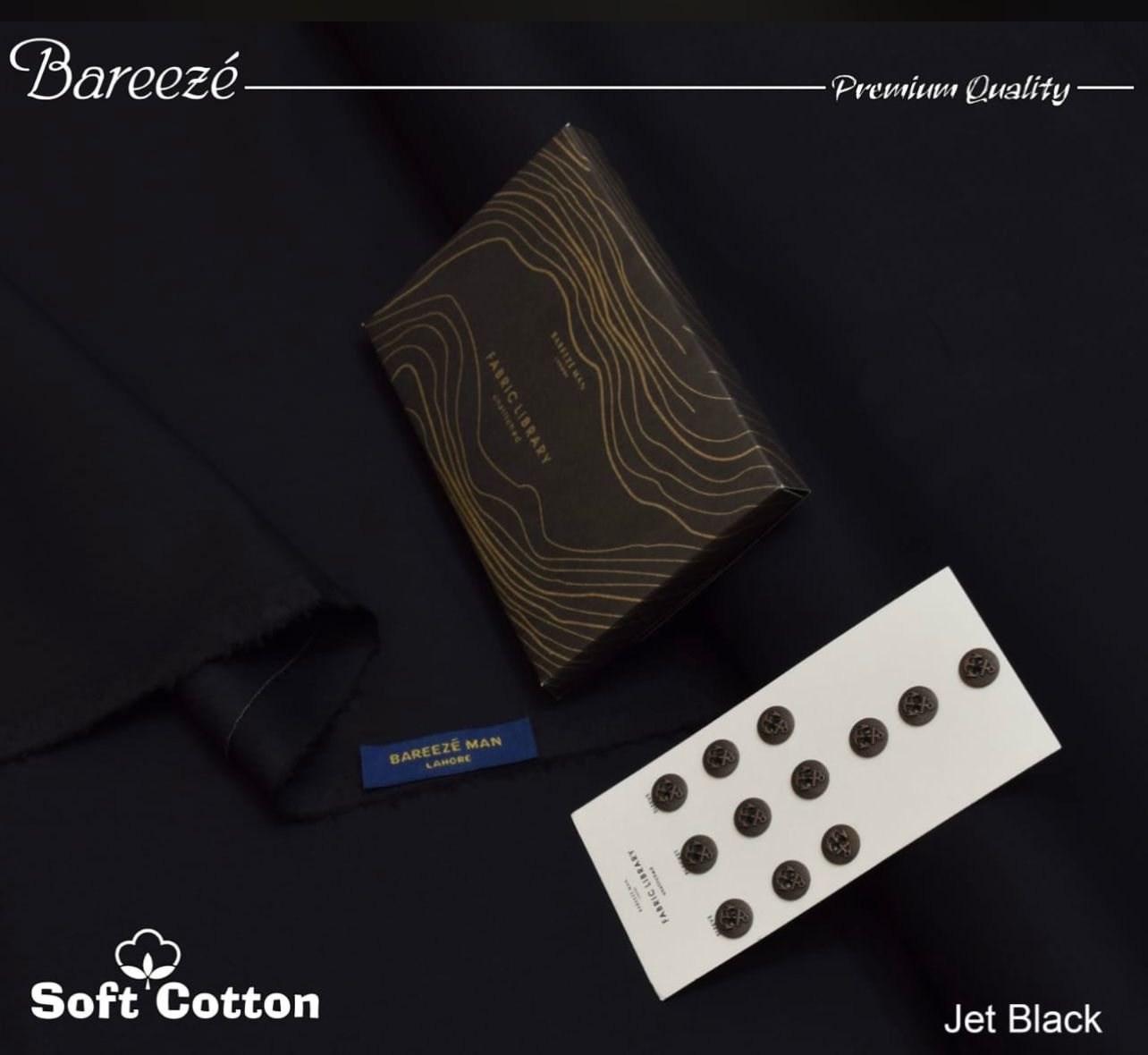 Bareeze men's Soft Cotton (Jet Black)