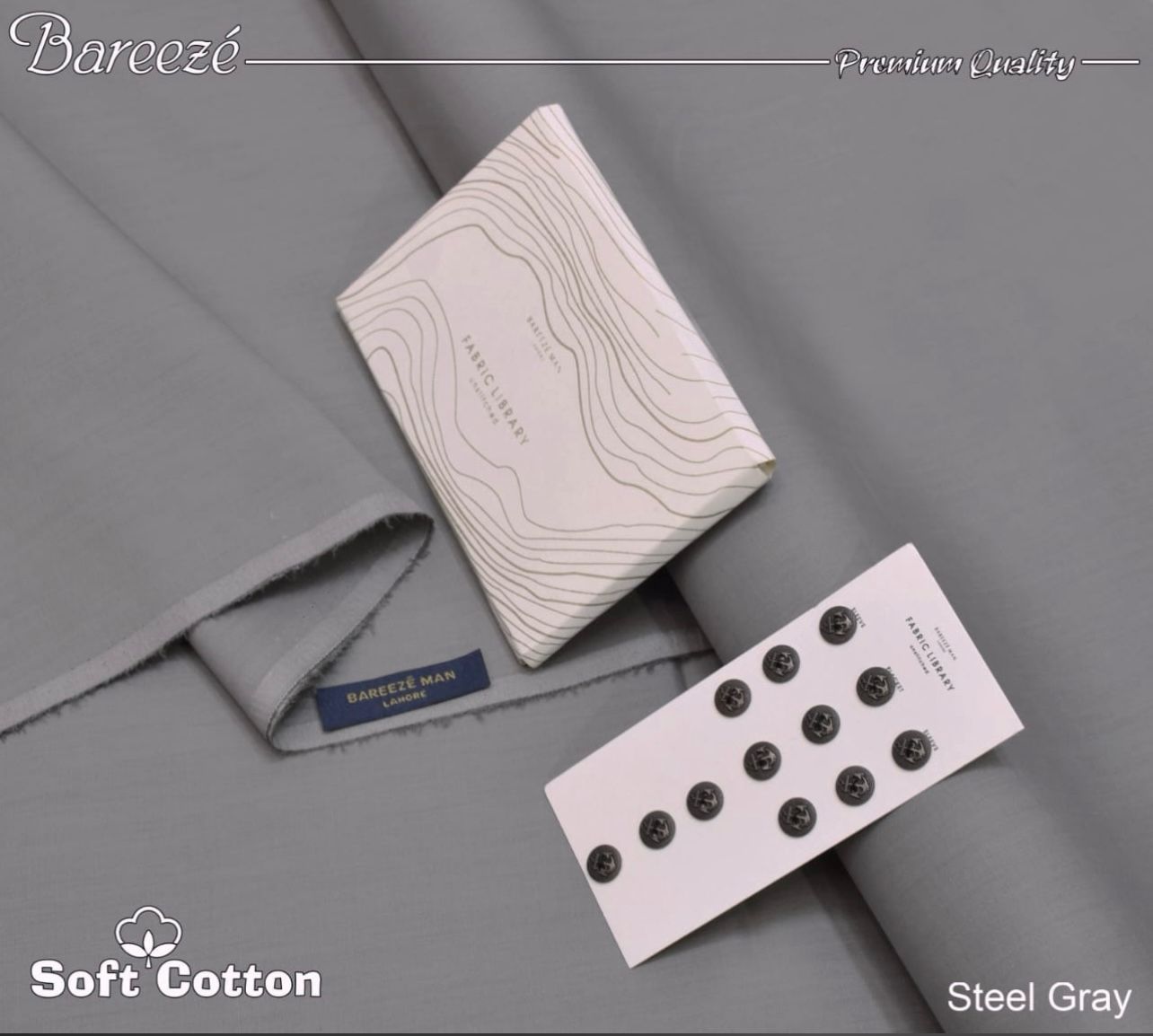 Bareeze men's Soft Cotton (Steel Grey)
