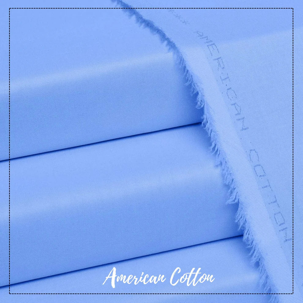 American Cotton Sky Blue - Unstitched Men's Wear