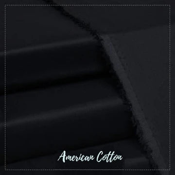 American Cotton Black  - Unstitched Men's Wear