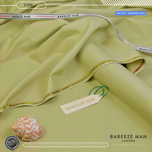 BAREEZE MAN WASH & WEAR UNSTICHED SUIT (LIME)