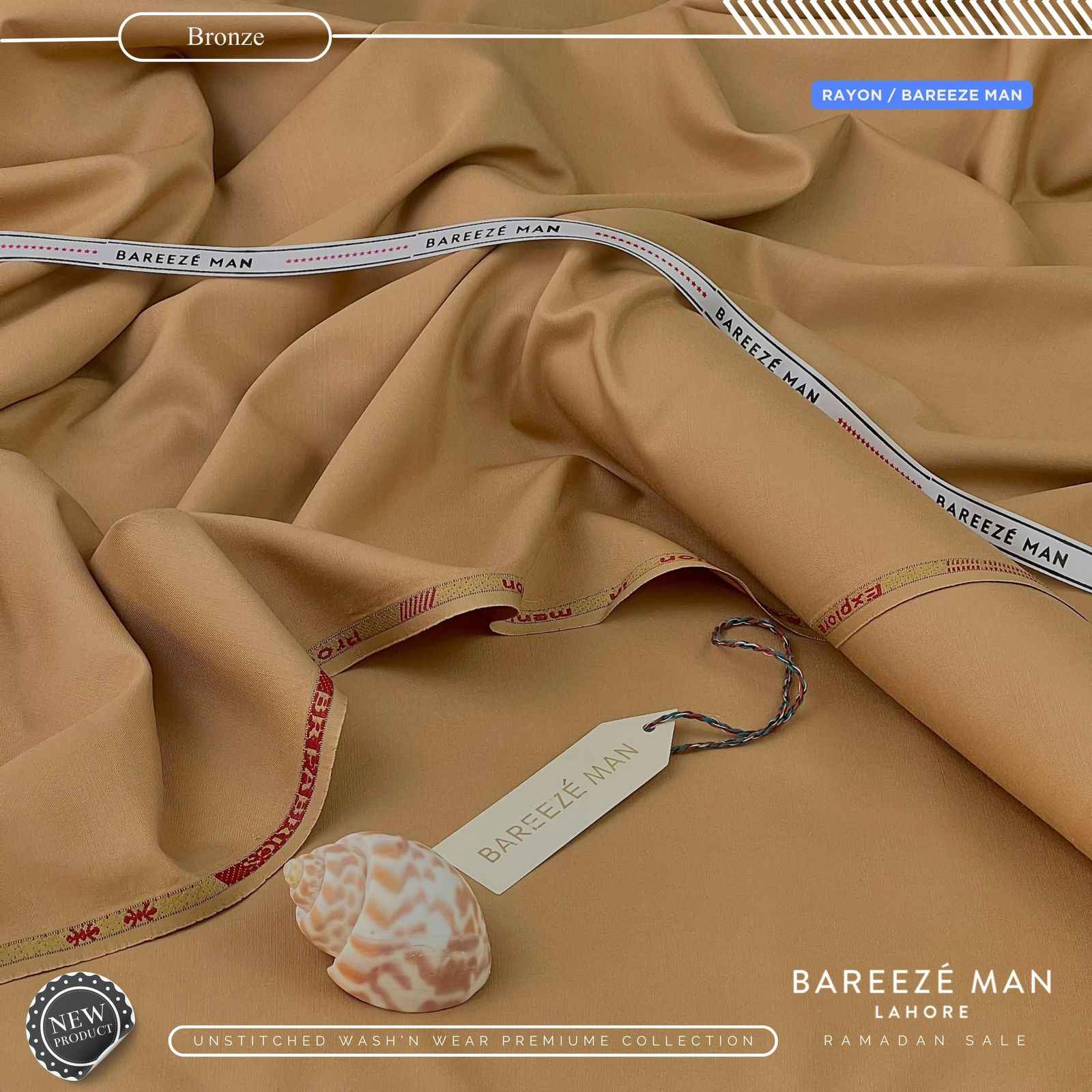 BAREEZE MAN WASH & WEAR UNSTICHED SUIT (BRONZE)