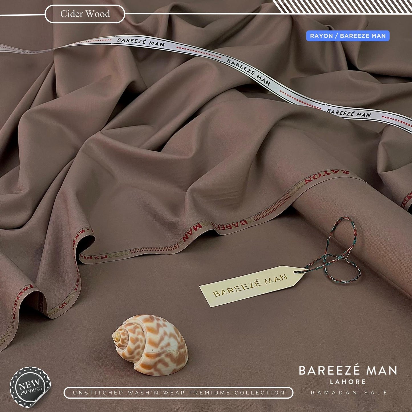 BAREEZE MAN WASH & WEAR UNSTICHED SUIT (WOOD)