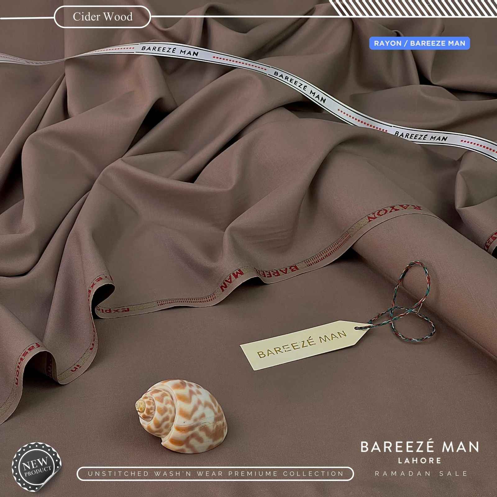 BAREEZE MAN WASH & WEAR UNSTICHED SUIT (WOOD)