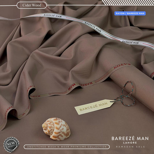 BAREEZE MAN WASH & WEAR UNSTICHED SUIT (WOOD)