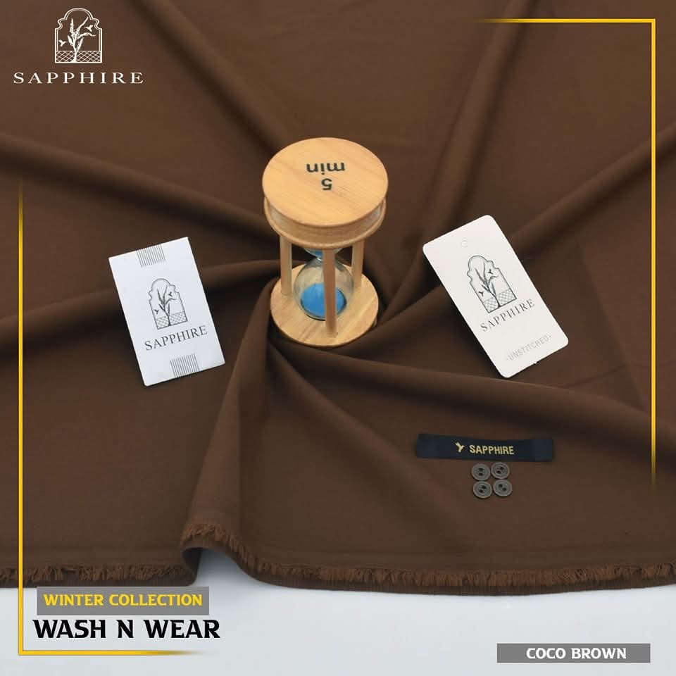 SAPPHIRE WINTER WASH & WEAR UNSTICHED FOR MEN (COCO BRWON)
