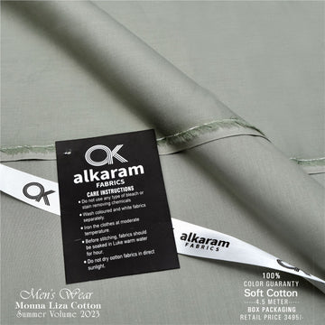 Al-karam Liza Cotton Pista-Unstitched Men's Wear