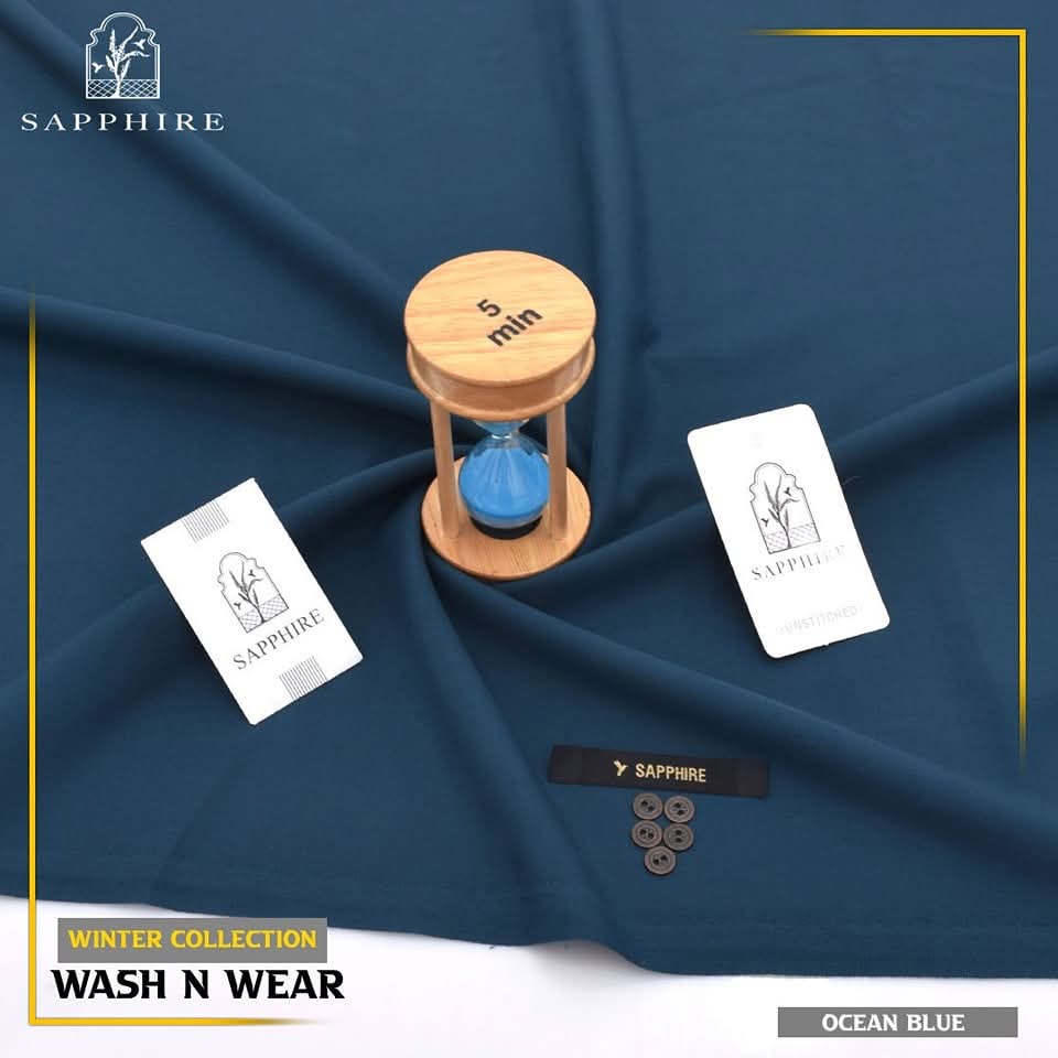 SAPPHIRE WINTER WASH & WEAR UNSTICHED FOR MEN (OCEAN BLUE)