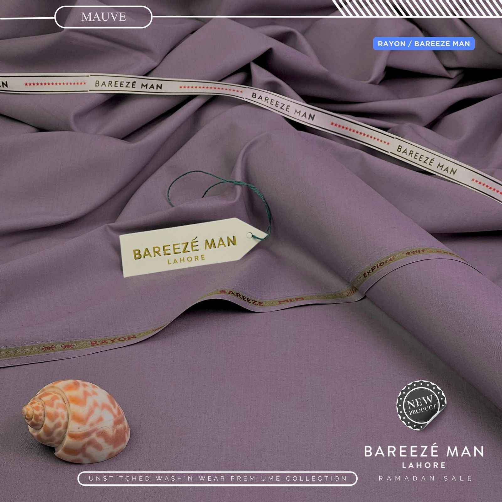 BAREEZE MAN WASH & WEAR UNSTICHED SUIT (PURPLE)