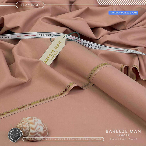 BAREEZE MAN WASH & WEAR UNSTICHED SUIT (FLAMINGO)