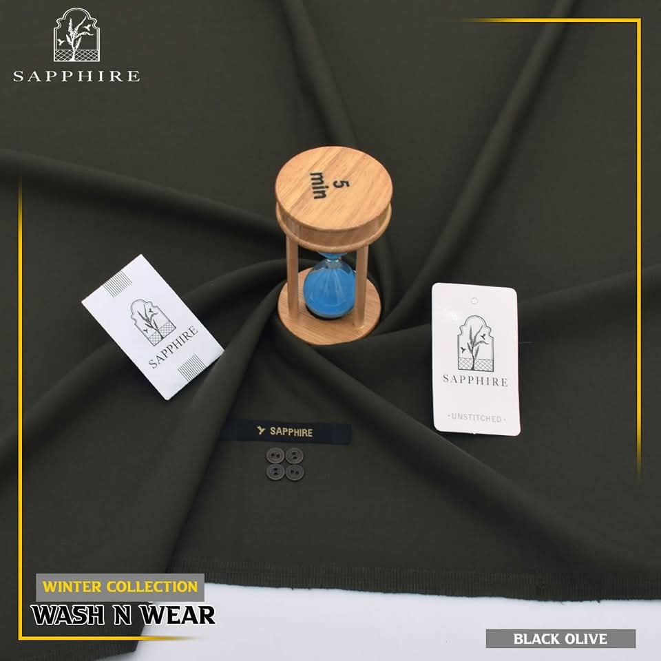 SAPPHIRE WINTER WASH & WEAR UNSTICHED FOR MEN (BLACK OLIVE)