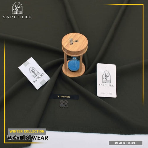 SAPPHIRE WINTER WASH & WEAR UNSTICHED FOR MEN (BLACK OLIVE)