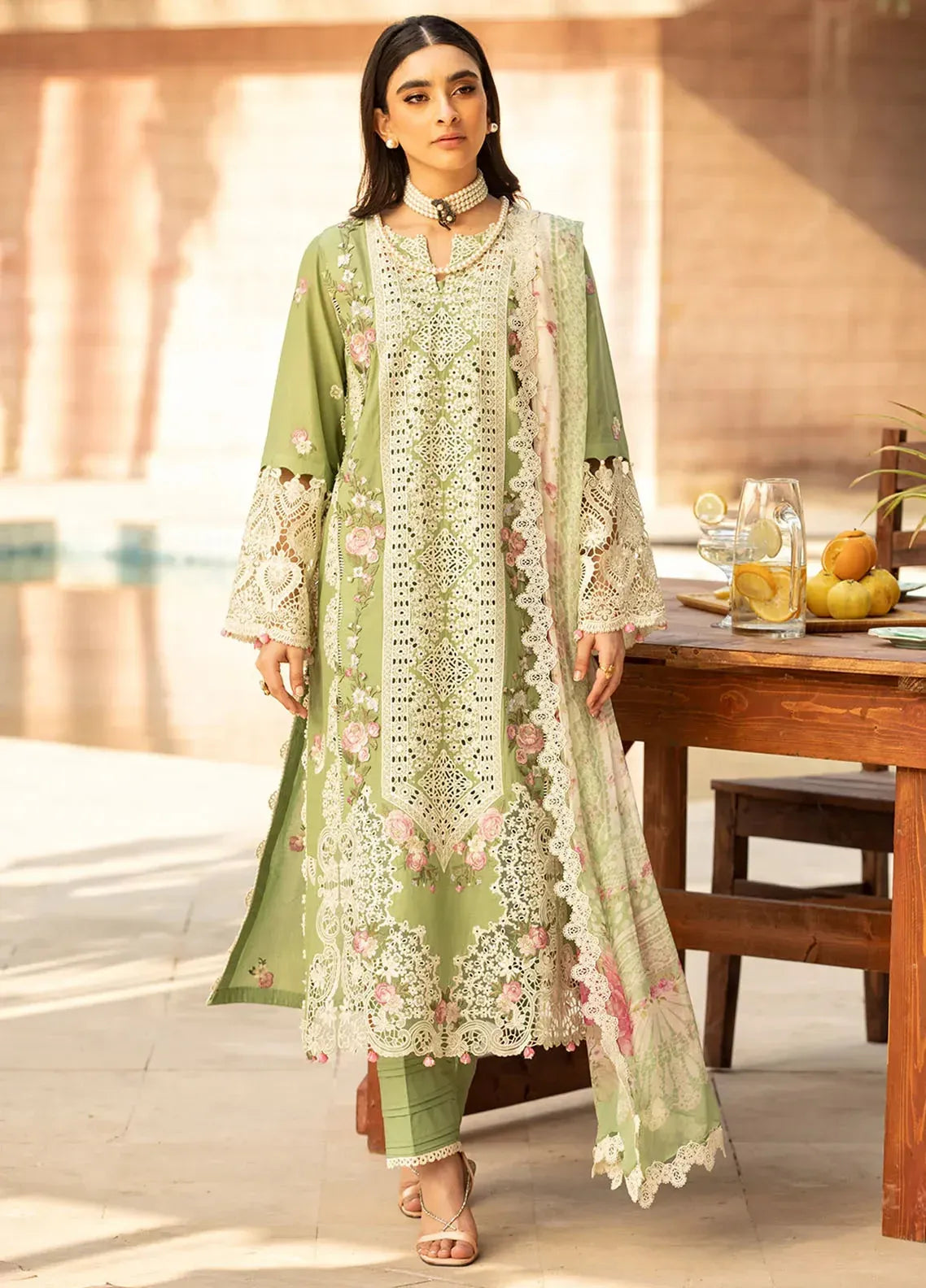 3-PC EMBROIDERED LAWN UNSTICHED DRESS
