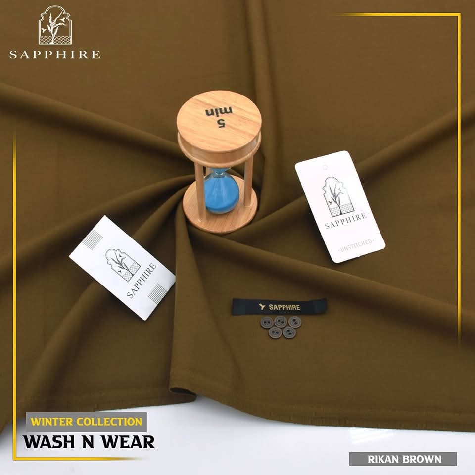 SAPPHIRE WINTER WASH & WEAR UNSTICHED FOR MEN (RIKAN BROWN)